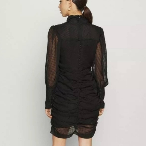 House Of Harlow 1960 Ruched Dress Long Sleeves #LBD - Picture 3 of 7